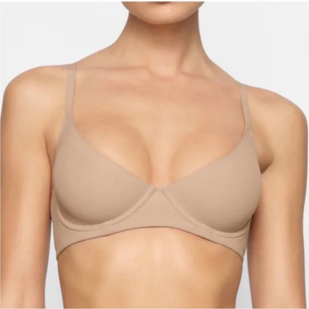 SKIMS fits everybody unlined Demi bra 34 DD color clay - Picture 5 of 7